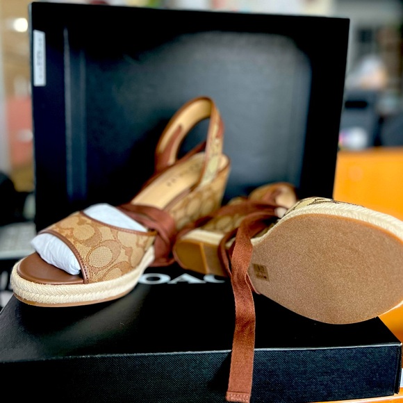 NEVER WORN Coach wedges. Still in the box with receipt - Picture 1 of 4